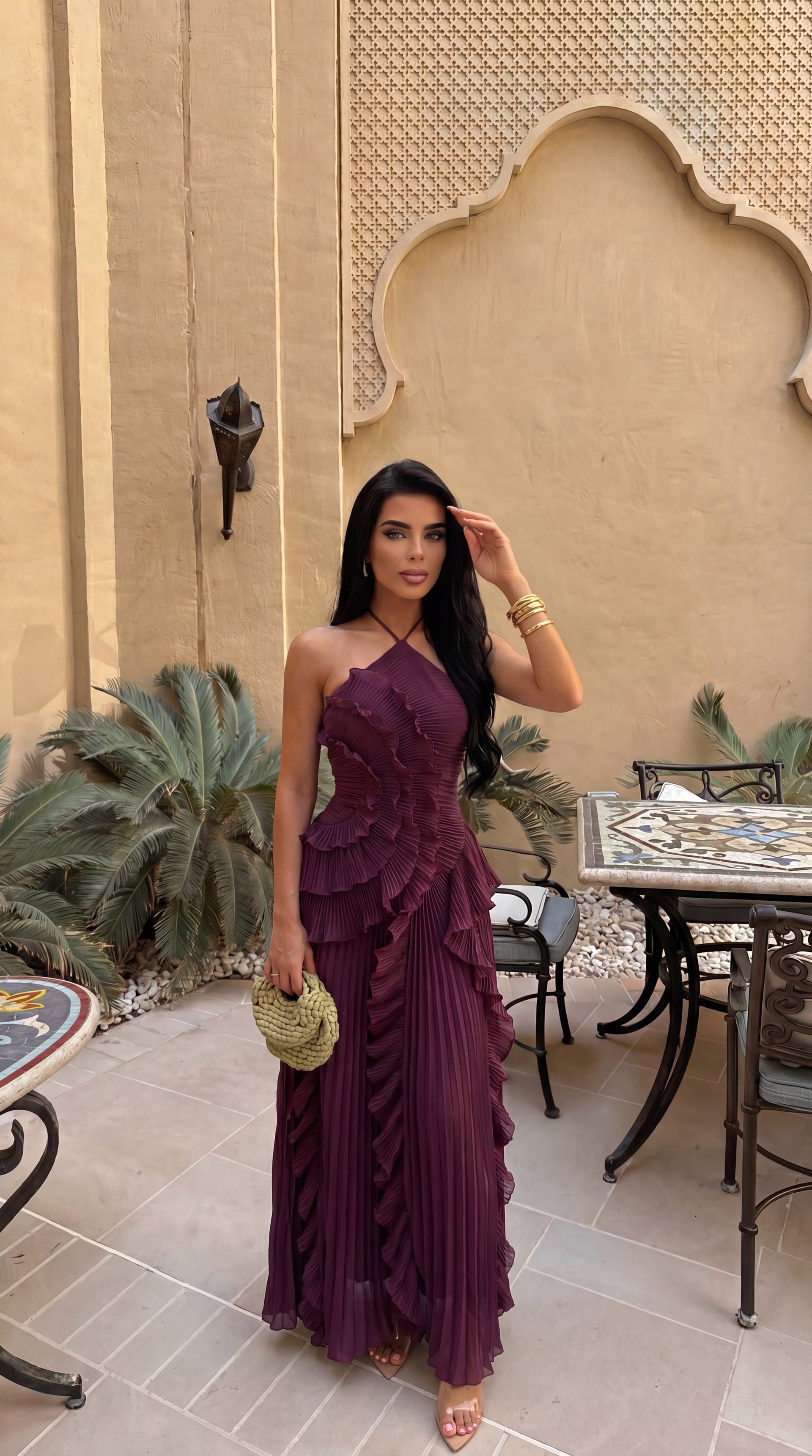 emma ruffle pleated maxi dress Emma Ruffle Maxi Dress  Zoe Sydney